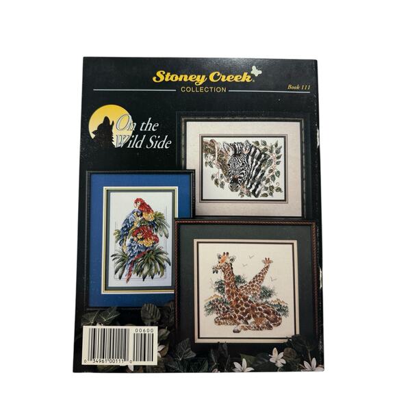 Vintage On The Wild Side Cross Stitch Pattern Book STONEY CREEK Wolf Birds 1993 - Picture 2 of 4